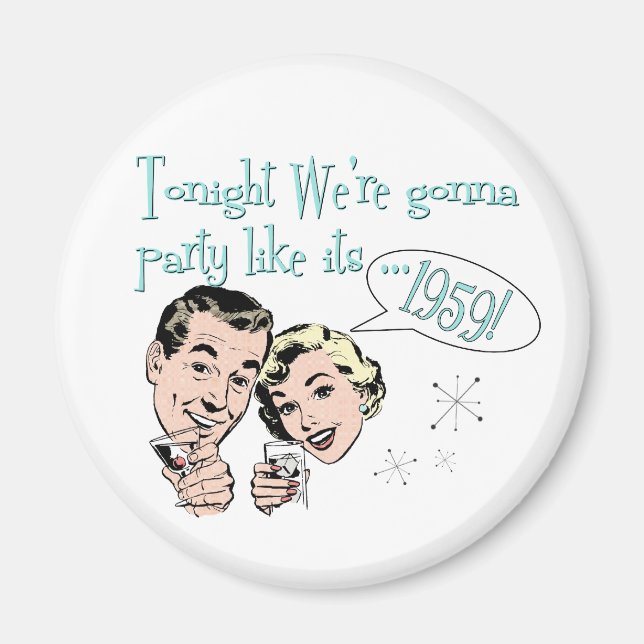Party som 1959! magnet (Framsidan)