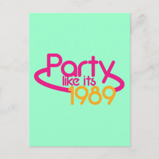 PARTY som 1989 Inbjudan Vykort