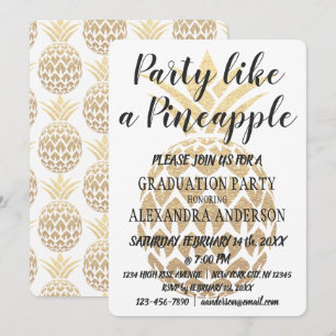 Party som ananas 2019-Studentfesten Inbjudningar