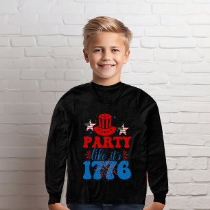 Party som dess Rött vitt blått 1776 stjärnor och R T Shirt