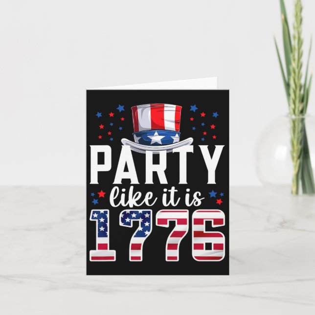 Party som det är 1776 4 juli Amerika oberoende Kort (Framsida)