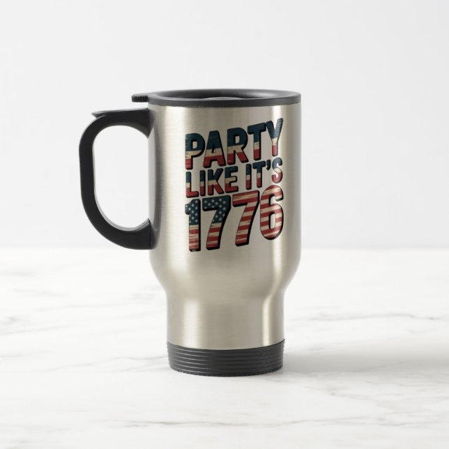 Party som det är 1776, 4 juli, USA flagga, Amer Resemugg (Vänster)
