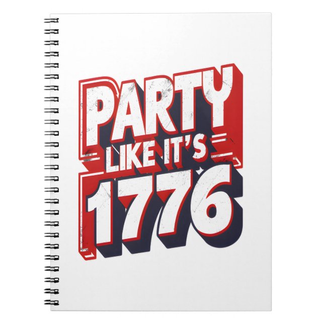 Party som det är 1776. anteckningsbok (Framsidan)