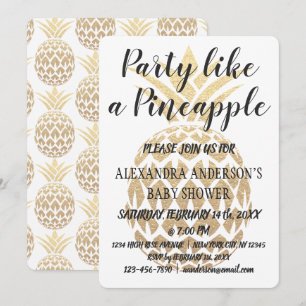 Party som en ananas babystötare inbjudningar