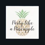 Party som en ananas födelsedag eller Bröllop Pappersservett<br><div class="desc">Tropiska hawaiiska Party som en pineapple Bröllop,  Bachelorette eller Birthday White Wedding Favor Napkins för ett Hawaii Destination Wedding.</div>