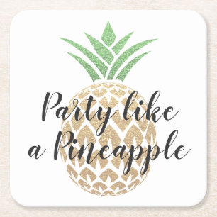 Party som en ananas födelsedag Underlägg Papper Kvadrat