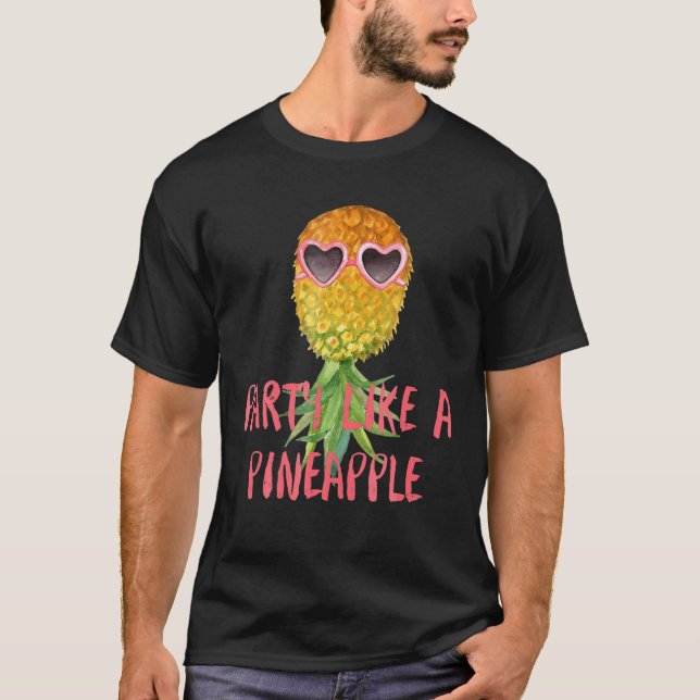 Party som en ananas Kärlek mot Party pineapple fru T Shirt (Framsida)