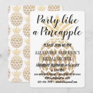 Party som en ananas Möhippa Inbjudningar