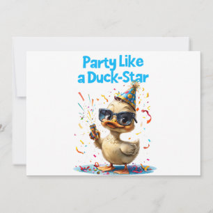 Party som en Anka-stjärna - Roligt Firande design Inbjudningar