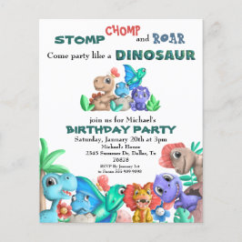 Party som en Dinosaur Birthday Watercolor Baby