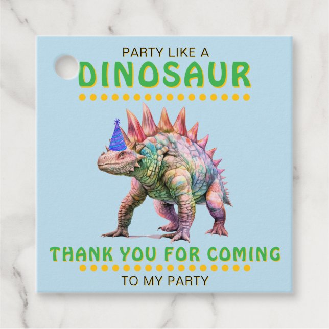 Party som en Dinosaur-Tack-Personlig Gåvor Etiketter (Framsida)