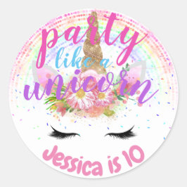 Party som en enhetlig Rosa Guld Glitter flickor Pa Runt Klistermärke