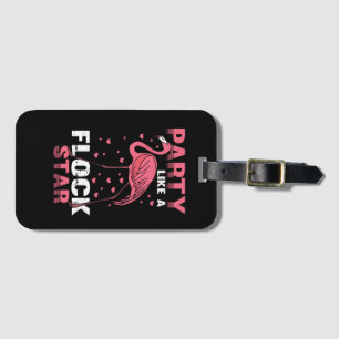 Party som en Flock Star - Funny Flamingo Älskare P Bagagebricka