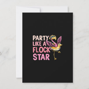 Party som en Flock Star Funny Flamingo Inbjudningar