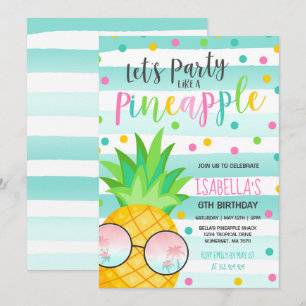 Party som en inbjudan till ananas födelsedag