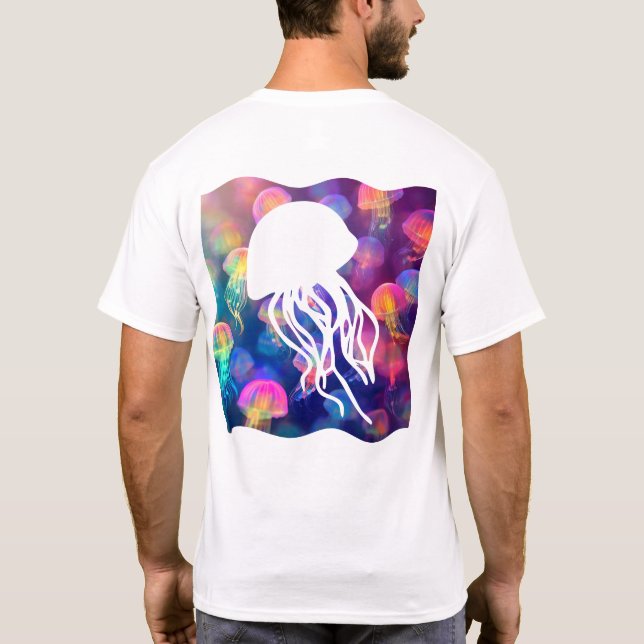 Party som en Jellyfish Silhouette Front & Back T Shirt (Baksida)