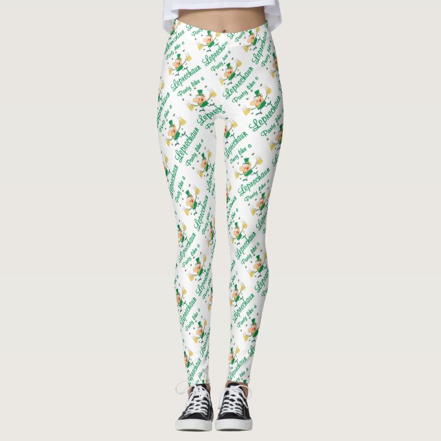 Party som en Leprechaun St. Patrick's Day Leggings (Framsida)
