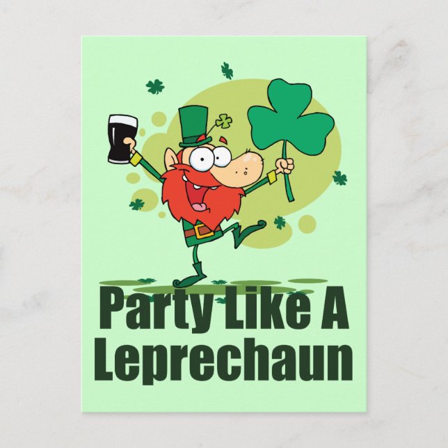 Party som en Leprechaun Vykort (Framsida)