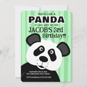 Party som en Panda Boy Birthday i alla åldrar Inbjudningar