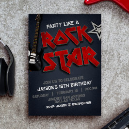 Party som en Rockstar-inbjudan Inbjudningar