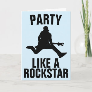 PARTY SOM EN ROCKSTJÄRNA FÖDELSEDAGSKORT KORT