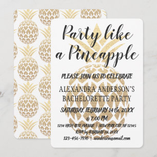 Party som ett ananas-Bachelorette-parti Inbjudningar
