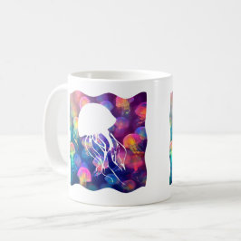 Party som ett Jellyfish Silhouette-Anpassade Kaffemugg