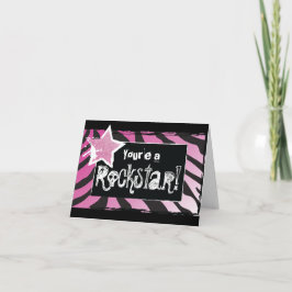 Party som ett rakstar-Rosa-tackkort Tack Kort