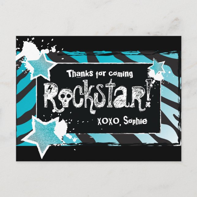 Party som ett Rockstar-Blue-Tack-vykort Vykort (Framsida)