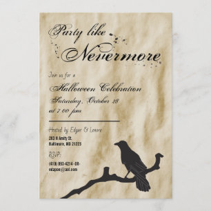 Party som Ickmore Raven Silhouette Halloween Inbjudningar