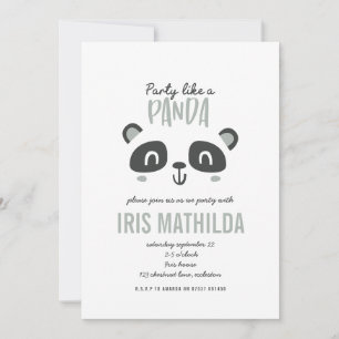Party som panda svart + vit enfärgad födelsedag