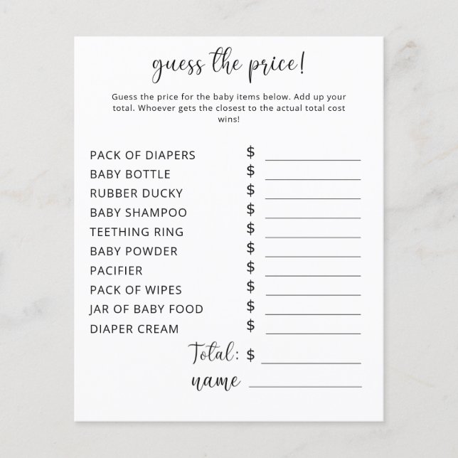 Party-spel | Prist gissningsspel (Framsida)