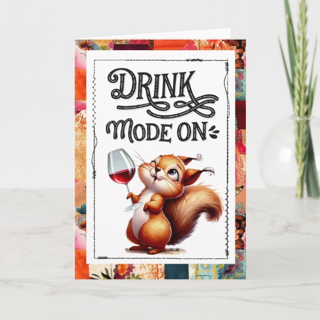 Party Squirrel Drinking Game Adult Humor Kort (Framsida)