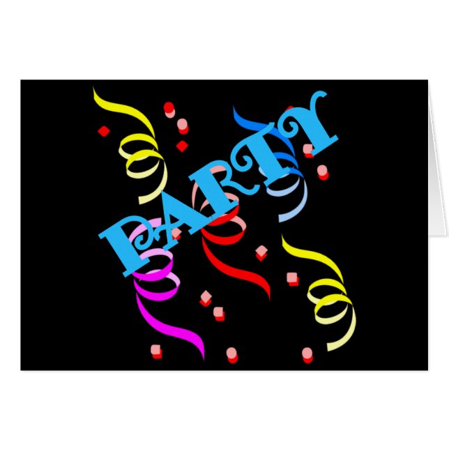 Party Streamers Hälsningskort (Framsidan Horizontal)