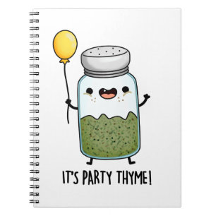 Party Thyme Funny Herb Pun Anteckningsbok