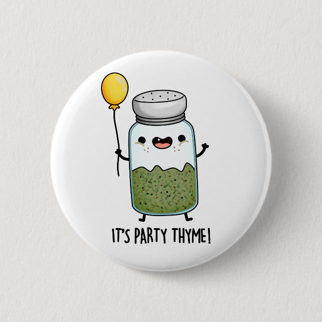 Party Thyme Funny Herb Pun Knapp (Framsida)