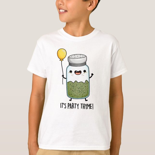 Party Thyme Funny Herb Pun T Shirt (Framsida)