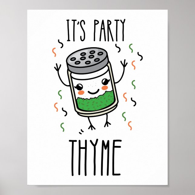 Party Thyme Herb Pun Poster (Framsidan)