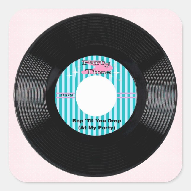 Party-tidsstämpel Fyrkantigt Klistermärke (Framsida)