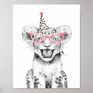 Party Tiger Lejon Safari Animals Birthday Decor Poster