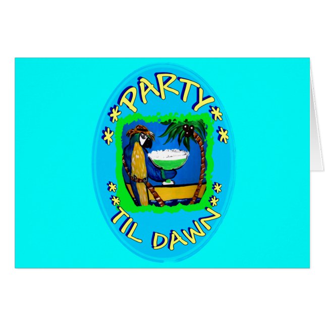 PARTY 'TIL DAWN HÄLSNINGSKORT (Framsidan Horizontal)