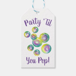 Party Til Du pop Bubble Trollspö Birthday Bubbles Presentetikett
