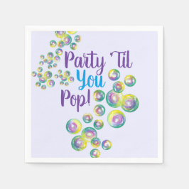 Party Til du poppande bubblor Iridescent Pappersservett