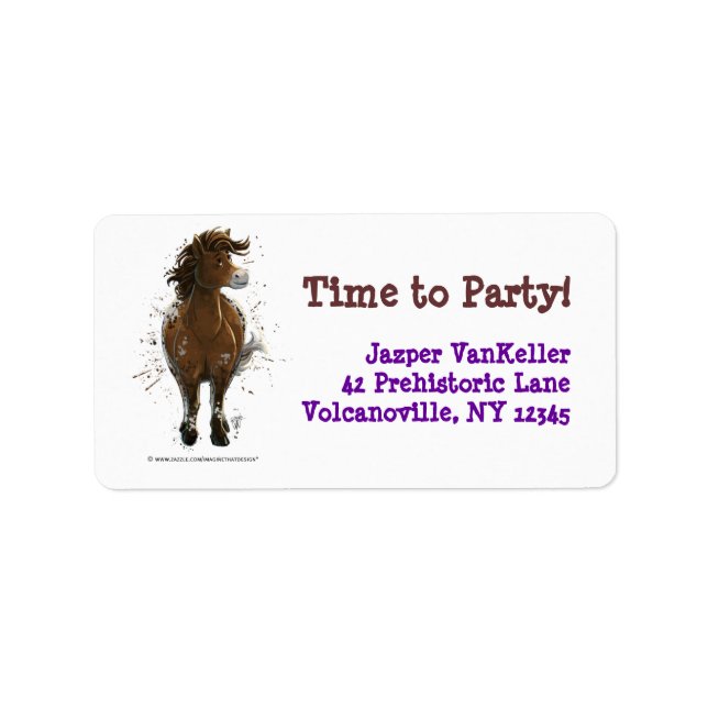 Party Time Appaloosa Horse Adressetikett (Framsidan)