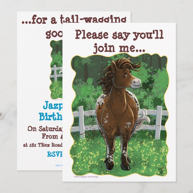 Party Time Appaloosa Horse Inbjudningar (Fram/baksida)