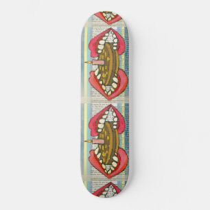Party Time Cakes Läppar & Teeth Ferocious Coola Ar Mini Skateboard Bräda 18,5 Cm