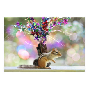 Party Time Chipmunk Bild Fototryck