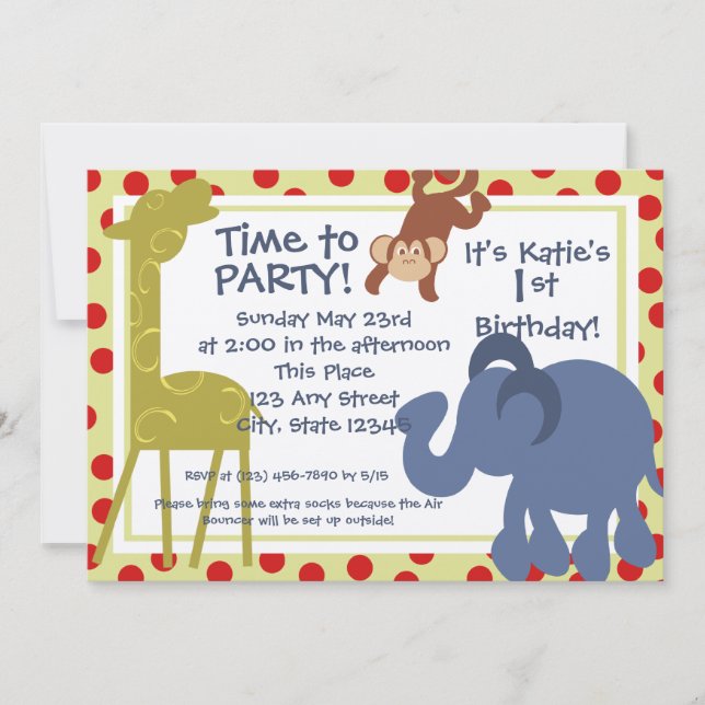 Party Time Circus/Photo Inbjudningar (Framsida)