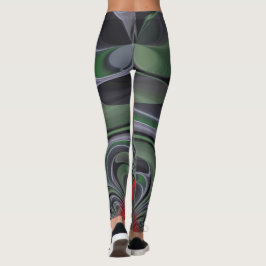 Party Time Eco Grönt Molten Red Colorful Abstrakt Leggings