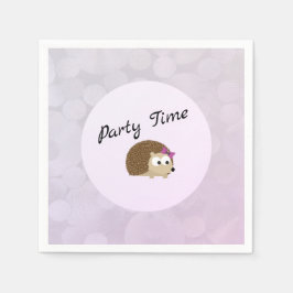 Party Time Girl Hedgehog Pappersservett